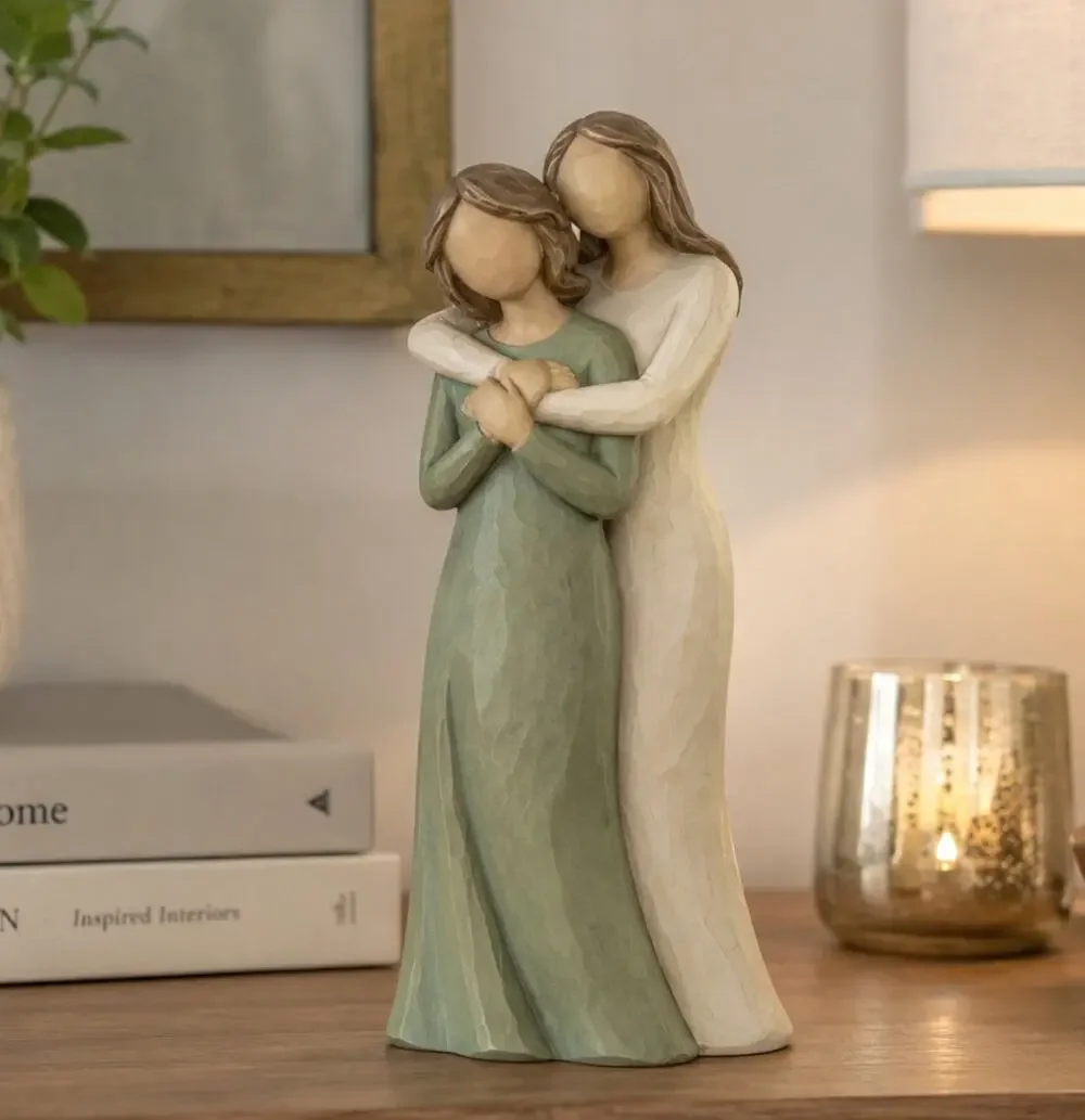 Forever Connected Mother Daughter Hand Painted Resin Figurine Gift New in Box